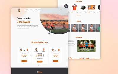 FC Lorient home page design app branding design illustration typography ui ux