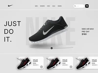 Nike Landing Page Light Mode animation graphic design logo motion graphics ui