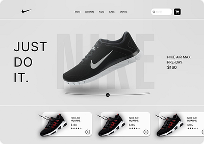 Nike Landing Page Light Mode animation graphic design logo motion graphics ui