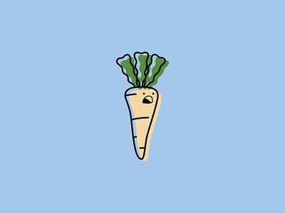 Parsnip. character design face food graphic design greeting cards illustrated illustration minimal parsnip simple vector veg vegetable