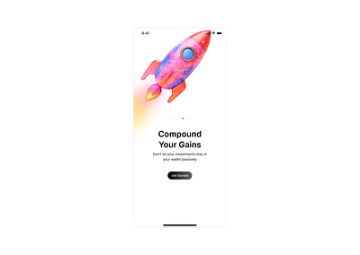 Compound Your Gains Onboarding challenge clean daily design figma finance holographic minimal onboarding rainbow ui