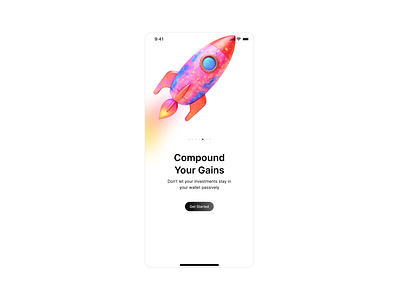 Compound Your Gains Onboarding challenge clean daily design figma finance holographic minimal onboarding rainbow ui