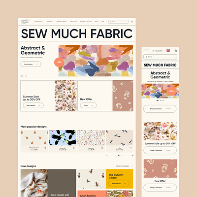 Family Fabrics Website - E-commerce design e commerce online store ui webdesign