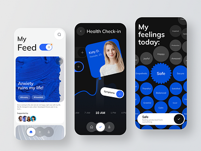 HealthCare Social Media App blue feel feelings health healthcare sm social media symptoms