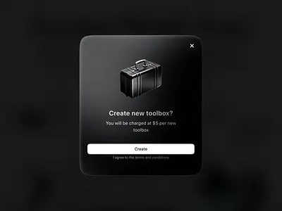 Toolbox Modal adobexd branding challenge clean clen daily design figma illustration minimal modal noise ray toolbox ui