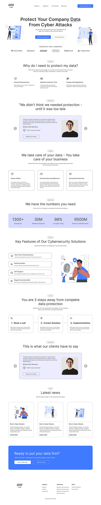 Cyba - Cybersecurity website that generates leads branding graphic design landingpage ui ux webdesign