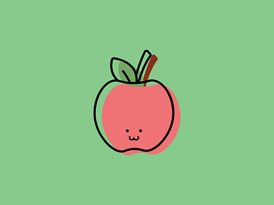 Apple. apple character design face food fruit graphic greeting cards illustrated illustration minimal simple vector