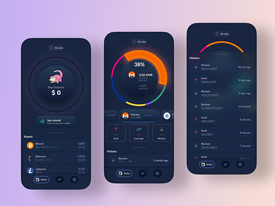 Secure Crypto Wallet App for Easy Transactions app binance bitcoin btc bybit card coin crypto crypto wallet cryptocurrency illustration ui wallet