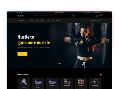 Nutrition Shopify Website branding ecommerce website gym landing page nutrition shopify ui ux web yoga portfolio shop template theme ui kit
