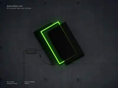 Product branding exercise for Neon construction branding identity mock up photoshop