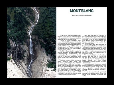 Mont Blanc | Editorial layout, pt. 3 design editorial figma graphic design grid landing landing page layout minimal minimalism minimalist poster swiss typographic typography ui ui design user interface web web design