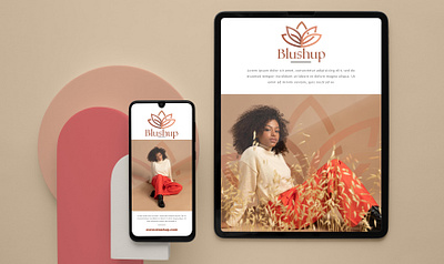"BLUSHUP" Beauty Products Brand brand designer brand designing branding design graphic graphic design logo merketing photoshop
