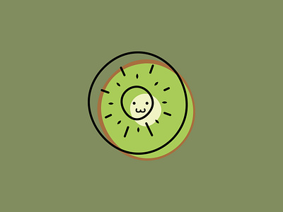 Kiwi. character design face food fruit graphic design greeting cards illustrated illustration kiwi minimal simple vector