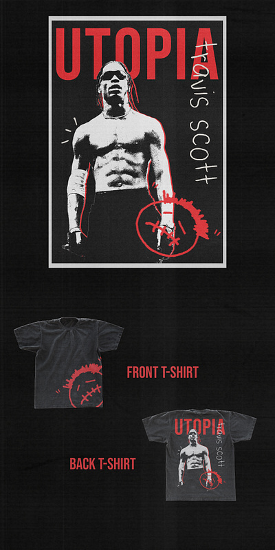 Utopia - Travis Scott Poster and Merch merch poster poster layout red poster travis scott