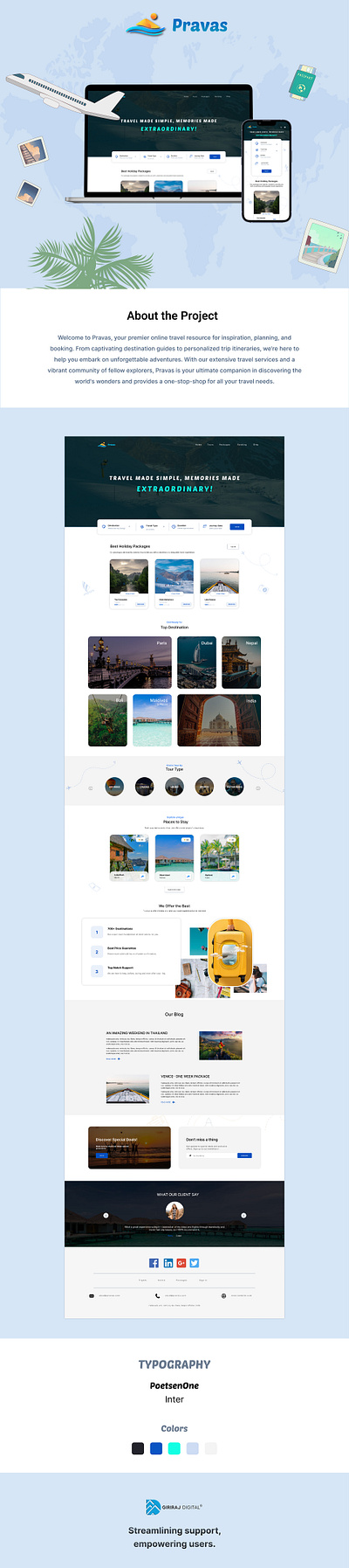 Pravas - Travel & Hotel Booking Web UI adobe design dribbble figma holiday booking hotel booking illustration travel booking ui web web ui