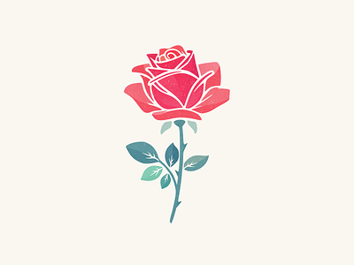 Rose Illustration birth digital art flower flower art graphic design green illustration june nature plant red rose roses vector