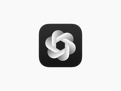 Chat GPT Rebrand ai app artificial black brand branding bw chat flower gear gpt gradient icon intelligence logo minimal openai startup tech white