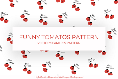 Tomato Characters Seamless Pattern dot dotted wallpaper fun background fun pattern fun wallpaper tomate cerise tomatos