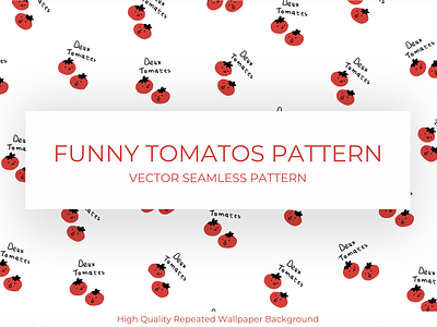 Tomato Characters Seamless Pattern dot dotted wallpaper fun background fun pattern fun wallpaper tomate cerise tomatos