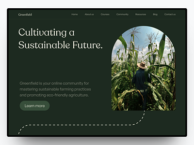 Greenfield - Sustainable Farming Website branding design farming graphic design landing page nature sustainable ui web design website