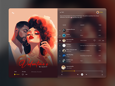 Music Player UI graphic design typography ui websitedesign