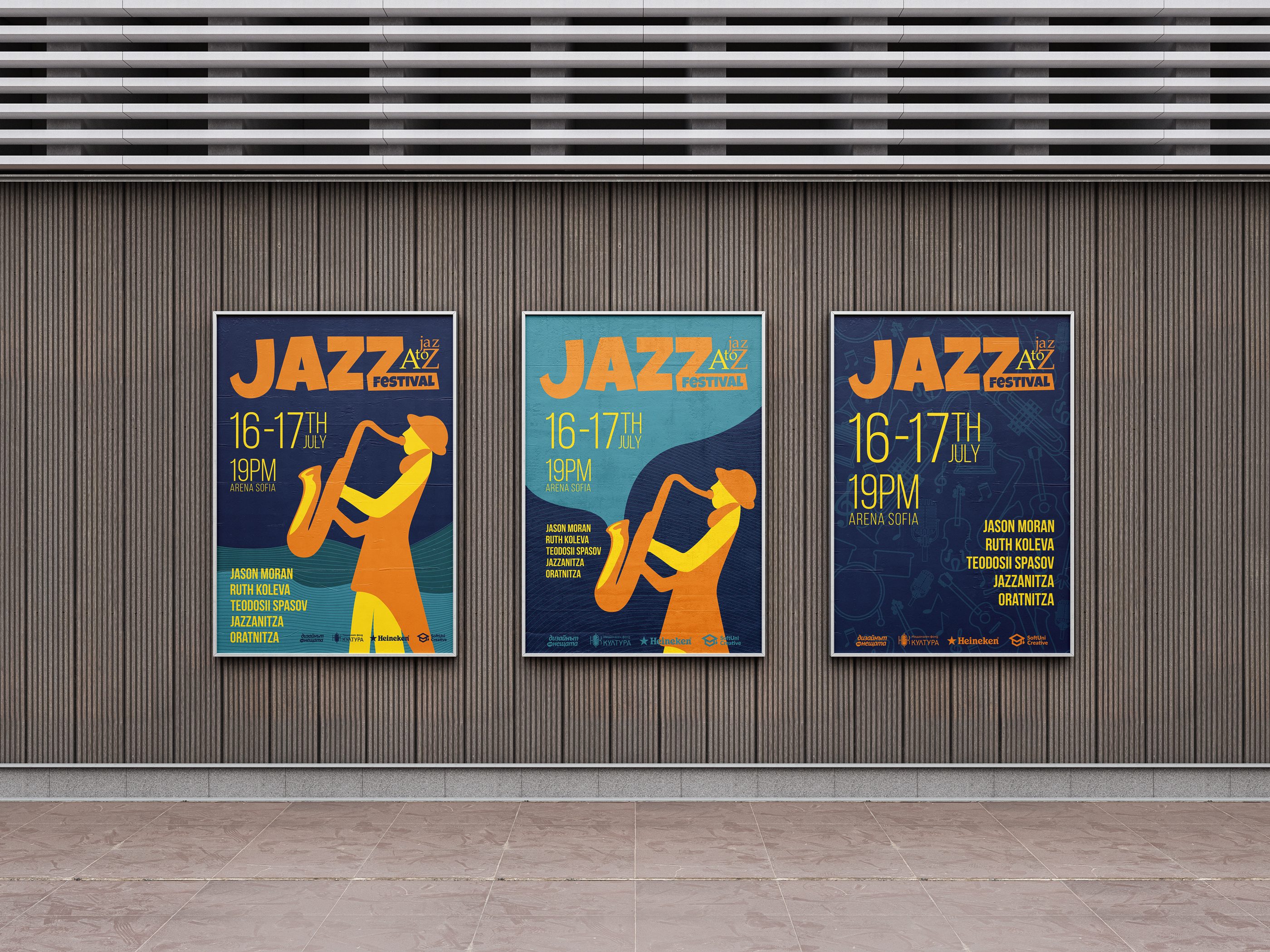 Jazz Festival Posters (Exam project) exam exam project jazz jazz fest jazz festival jazz music jazz poster jazz posters jazzy poster poster design posters