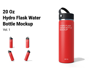 Hydro Flask Bottle Mockup Vol.1 3d blank branding container flask hydro flask bottle mockup vol.1 mockup packaging product realistic sports stainless template thermos tumbler water bottle