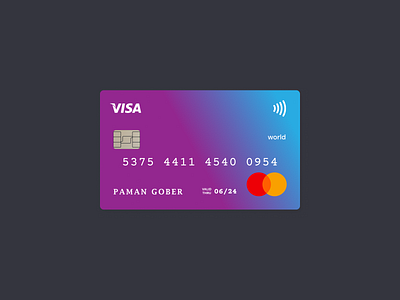 Credit Card branding card card ui cards cc credit card design graphic design mobile app mobile design payment card ui ux visa