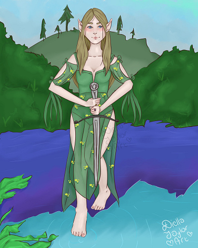Viviane Lady of the Lake digital art digital illustration