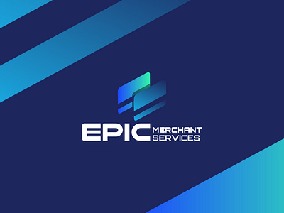 Epic Merchant Services Logo blue branding design fiverr graphic design logo logo design minimalistic visual identity