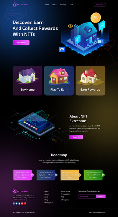 NFT Game Landing Page cryptography game game landing page nft game landing page non fungible token token ui template ui ux website website content website design website mockup website template