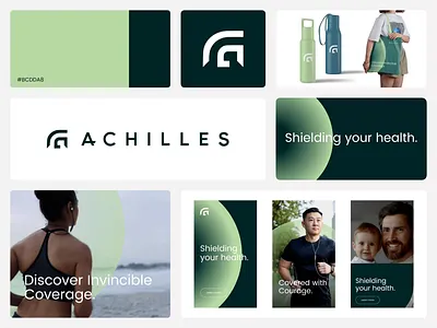 Achilles Healthcare Insurance Agency Logo and Branding agency animation bold branding circle design gradient green health healthcare human insurance logo minimal modern simple smart