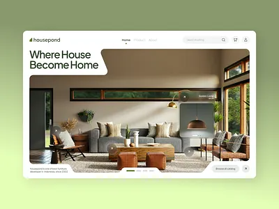Housepond - furniture store company profile ecommerce furniture furniture store interior interior design minimal modern profile store ui web design web3 website design wood furniture