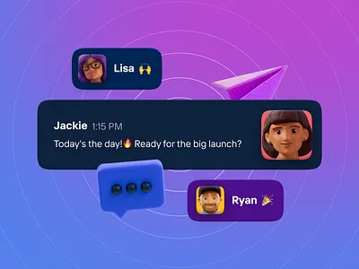 🚀 Teamwork 3d c4d character chat crew illustration launch redshift team ui