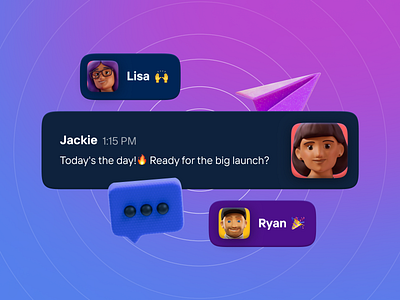 🚀 Teamwork 3d c4d character chat crew illustration launch redshift team ui