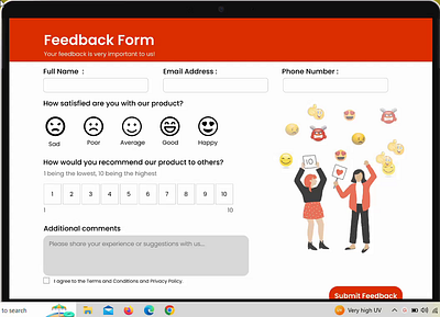 Customer Feedback form animation graphic design motion graphics typography ui ux wireframe