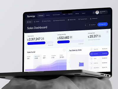 Synergy CRM admin app b2b business cart crm dashboard design kanban board leads map pie chart pipeline product design saas table ui ux web design web platform