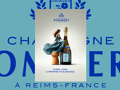 PUBLICITY - CHAMPAGNE POMMERY bottle branding champagne cork design grape graphic design housee icon identity illustration logo luxury marks pommery reims symbol ui