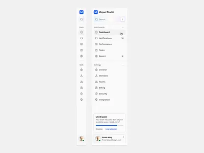 Sidebar navigation crm dashboard design system figma hrm lms menu minimal minimalism nav navigation product design side menu sidebar sidebar navigation sidenav ui design user interface web app