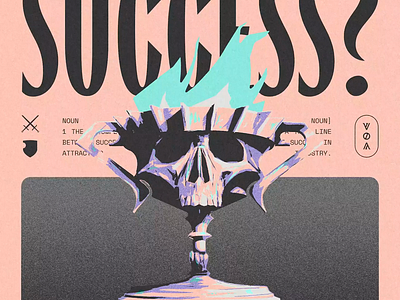 Success? - Animated Illustration animated illustration cup design fire flame graphic design illustration motion graphics skull success trophy typography