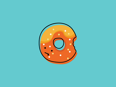 Orange Donut. character donut face graphic design greeting cards illustrated illustration minimal orange simple sprinkles vector