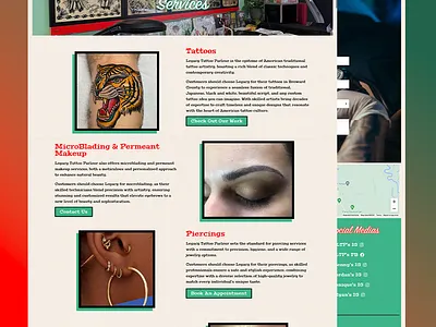 Legacy Tattoo Parlour's Services branding design graphic design illustration logo ui web design webdesign website website design wordpress wordpress design wordpress website