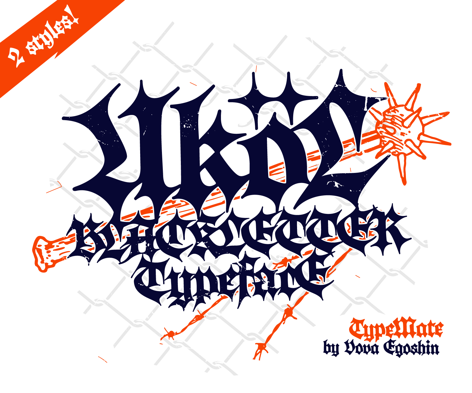 UKOL - Modern blackletter font in 2 styles blackletter customtype font gothic modern blackletter typeface typemate ukol