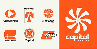 Capital Flights Logo Design 80s branding flight logo logo design vintage