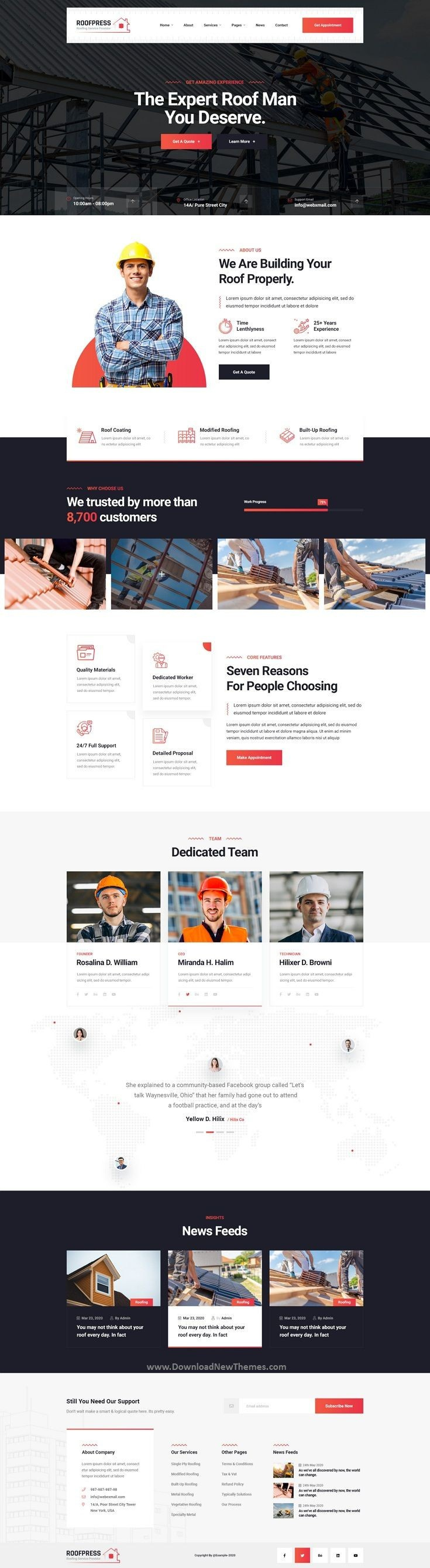Example of Website Design For Roofing Contractors