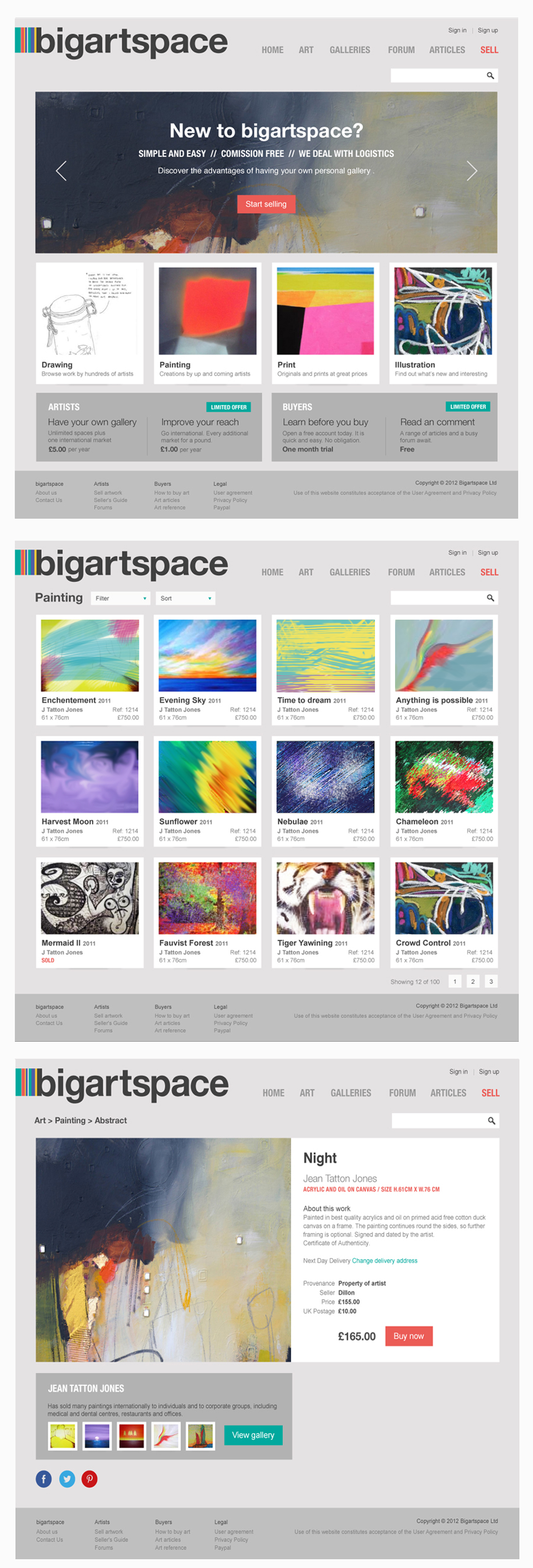 art gallery branding design ui