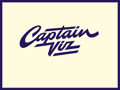 Captain Viz authentic bold branding calligraphy captain custom design flow iconic identity lettering logo logomaker retro script type unique