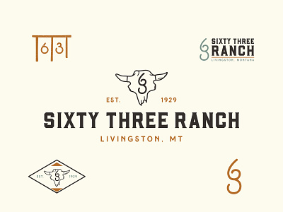 63 Ranch Rebranding branding logo logo design montana ranch rebranding skull