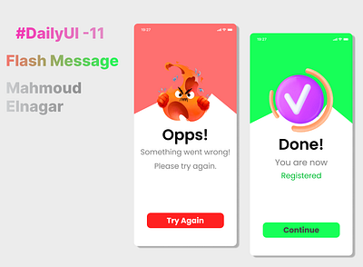 #DailyUI - Flash Message graphic design ui