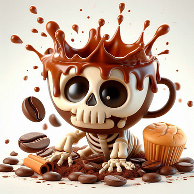coffee adict... 3d graphic design illustration